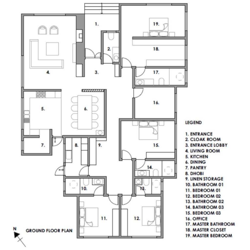 A bungalow house plan designed by Wanja Githongo Gitari, the lead architect at Guarcha Architects.